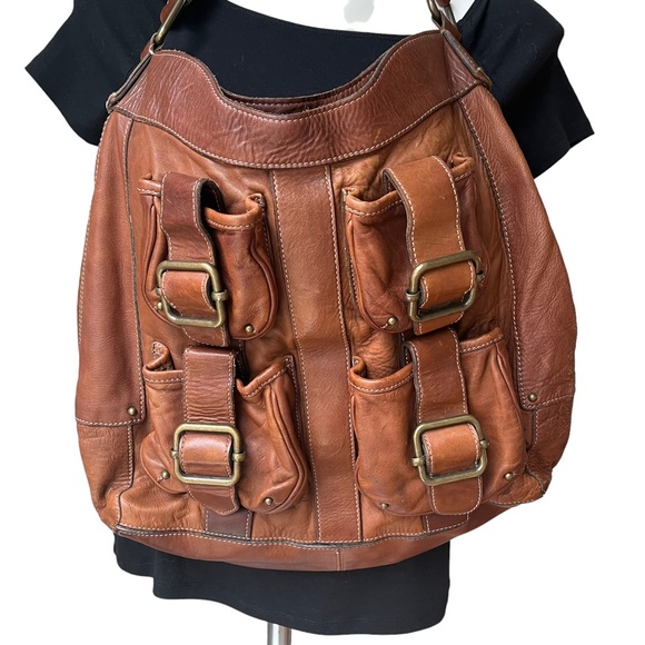 Banana Republic Ashbury Large Leather Shoulder Bag Hobo - Picture 4 of 13